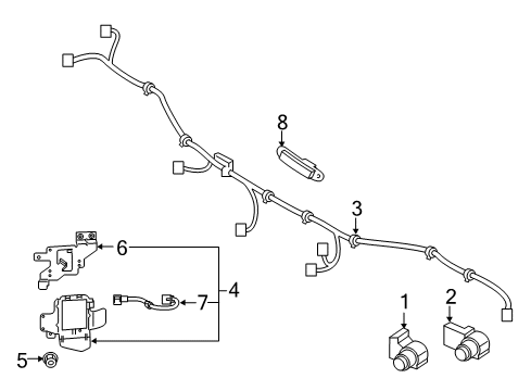 2018 Kia Stinger Electrical Components - Rear Bumper Ultrasonic Sensor As Diagram for 95720J5100M6B