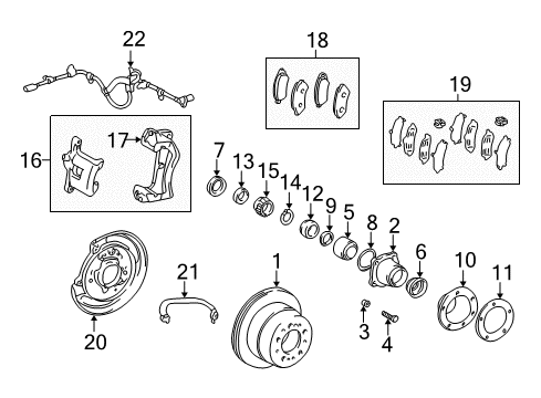 2000 Toyota Land Cruiser Anti-Lock Brakes Caliper Support Diagram for 47721-60031