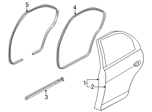 2000 Kia Spectra Rear Door Lock, Right Diagram for 0K2A272311B