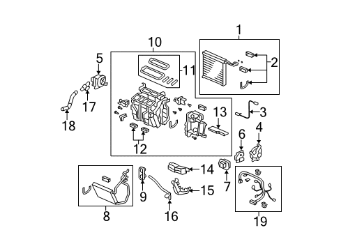 2008 Honda Accord Heater Core & Control Valve Motor Assembly, Air Mix (Driver Side) Diagram for 79160-TA5-A01