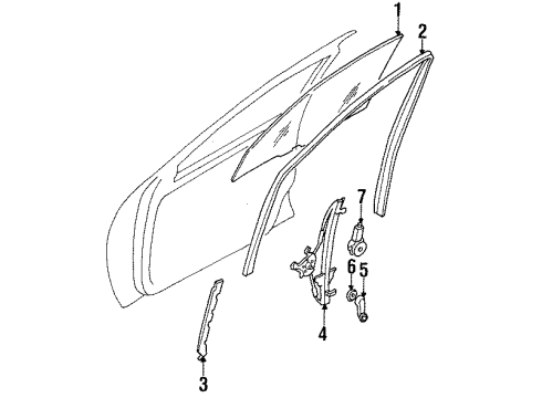 1995 Nissan 200SX Front Door Glass Run Rubber-Front Door, LH Diagram for 80331-4B500