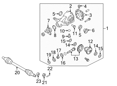 2017 Kia K900 Axle & Differential - Rear Shaft Assembly-Drive Rear Diagram for 496013T200