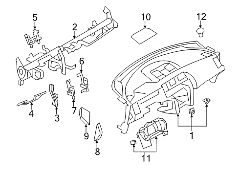 2009 Nissan Murano Cluster & Switches, Instrument Panel Grille-Front Speaker Diagram for 28176-1AA0B