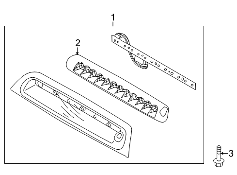 2009 Kia Borrego High Mount Lamps Lamp Assembly-High Mounted Stop Interior Diagram for 927002J001