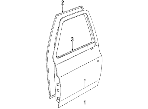 1990 Nissan Axxess Front Door & Components, Exterior Trim WEATHERSTRIP-Front Door LH Diagram for 80831-30R01
