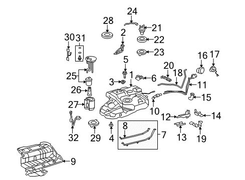 2010 Toyota Highlander Fuel Injection Support, Tank Suction Tube Diagram for 77158-48010