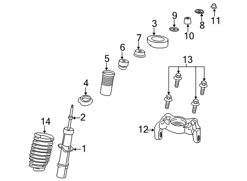 2005 Chrysler Sebring Struts & Components - Front Front Coil Springs Diagram for 4879486AA