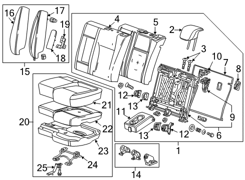 2021 Buick Encore Rear Seat Components Headrest Diagram for 42476978