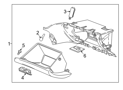 2018 GMC Acadia Glove Box Glove Box Assembly Diagram for 84128544