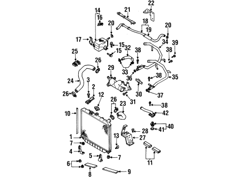2001 Isuzu VehiCROSS Radiator & Components Rubber Mounting Rad Diagram for 8-97231-024-0
