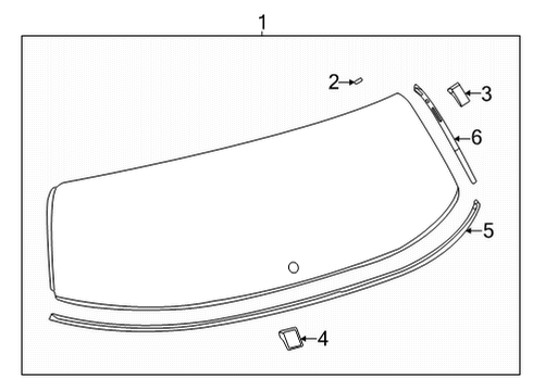 2021 Toyota Sienna Glass - Lift Gate Lift Gate Glass Clip Diagram for 75496-08010