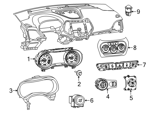 2021 Jeep Cherokee Headlamps Part Diagram for 68275944AI