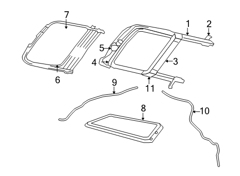 2009 Jeep Compass Sunroof Hose-SUNROOF Drain Diagram for 5160043AB