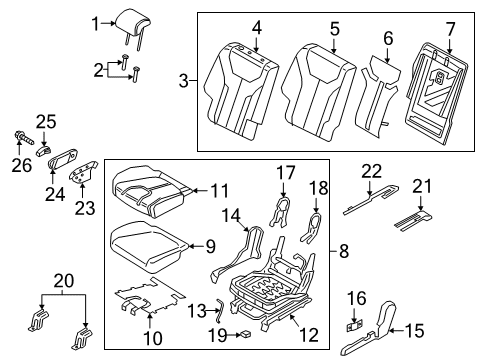 2021 Hyundai Santa Fe Rear Seat Guide Assembly-R/S H/REST W/O LVR Diagram for 89722-S2000-NNB