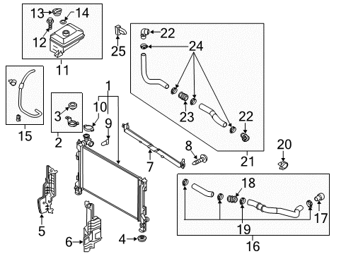 2017 Kia Optima Radiator & Components Hose Assembly-Radiator, Upper Diagram for 25414-E6000