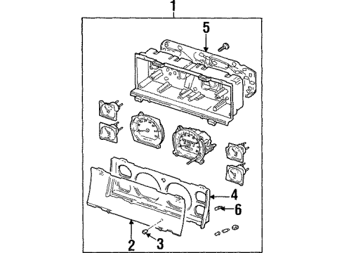 1998 Jeep Cherokee Cluster & Switches Cluster Diagram for 56009727AC