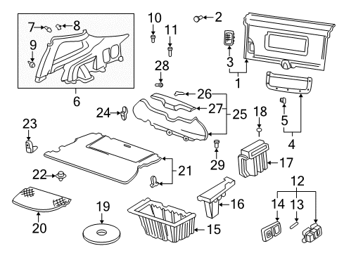 2003 Honda Insight Interior Trim - Rear Body Light Assembly, Trunk Room Diagram for 34260-SH3-004