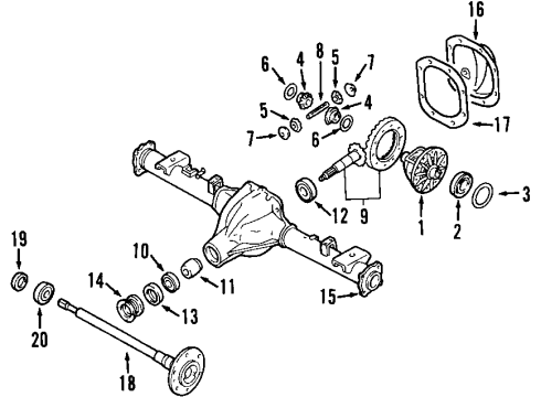 1999 Nissan Frontier Rear Axle, Differential, Propeller Shaft Washer-Thrust PINION Mate Diagram for 38426-P9300