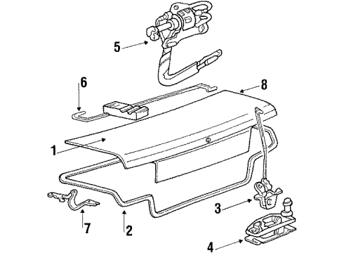 1987 Hyundai Excel Trunk Lid Hinge Assembly-Trunk Lid, RH Diagram for 79220-21001