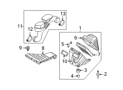 2011 Hyundai Santa Fe Filters Duct Assembly-Air Diagram for 28210-2B750