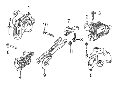 2022 Jeep Cherokee Engine & Trans Mounting Screw-HEXAGON Head Diagram for 6101994