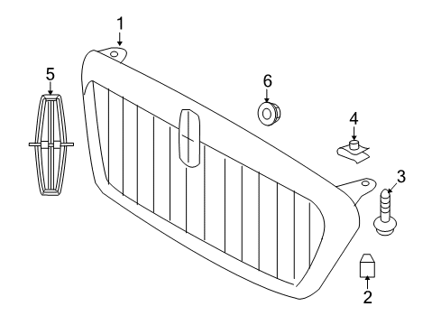 2008 Lincoln Mark LT Grille & Components Grille Bumper Diagram for 4L3Z-16758-AC