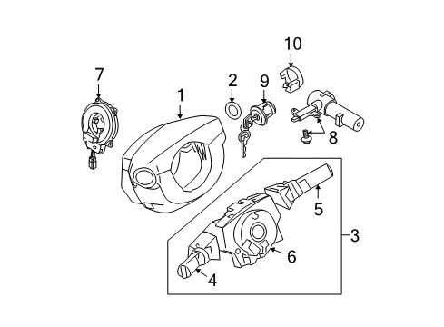 2008 Nissan Titan Switches Switch Assy-Combination Diagram for 25560-ZH39D