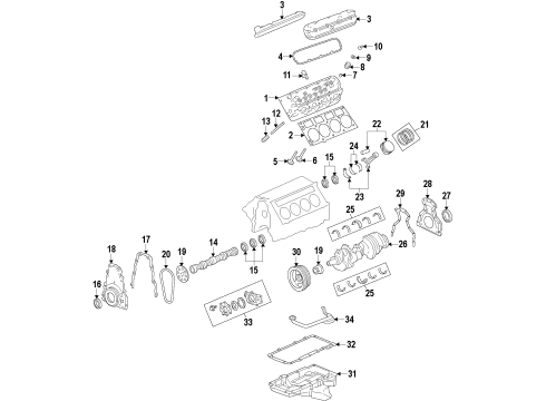 2008 GMC Yukon Engine Parts, Mounts, Cylinder Head & Valves, Camshaft & Timing, Oil Pan, Oil Pump, Crankshaft & Bearings, Pistons, Rings & Bearings, Variable Valve Timing Oil Pump Diagram for 12625823