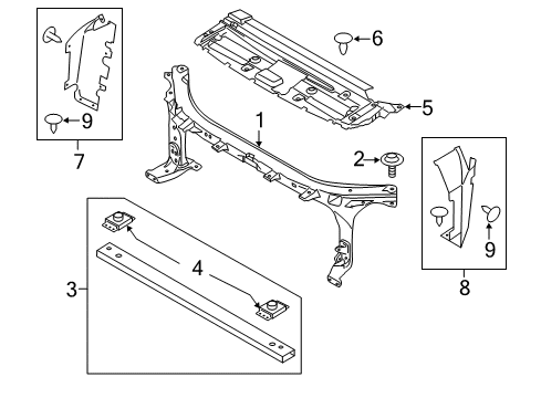 2017 Ford F-150 Radiator Support Lower Tie Bar Diagram for FL3Z-16139-A