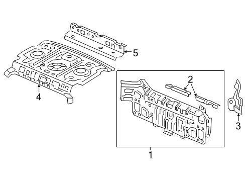 2020 Honda Insight Rear Body Parcel Shelf Comp Diagram for 66500-TBA-A00ZZ