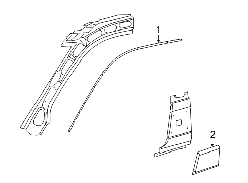 2020 Ram ProMaster 2500 Exterior Trim - Pillars Molding-Roof Diagram for 68109576AA