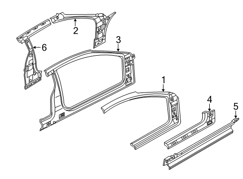 2006 Hyundai Tiburon Center Pillar, Rocker Panel, Uniside Panel Assembly-Side Sill Inner, LH Diagram for 65171-2C000