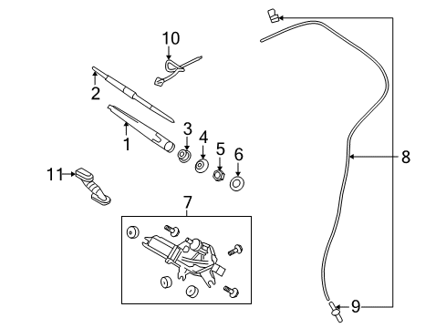 2009 Kia Spectra5 Wiper & Washer Components Rear Washer Nozzle Assembly Diagram for 989302F100