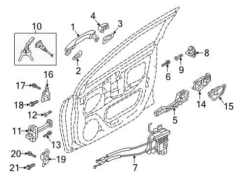 2018 Hyundai Accent Front Door Door Handle Assembly, Exterior, Right Diagram for 82661-F9200