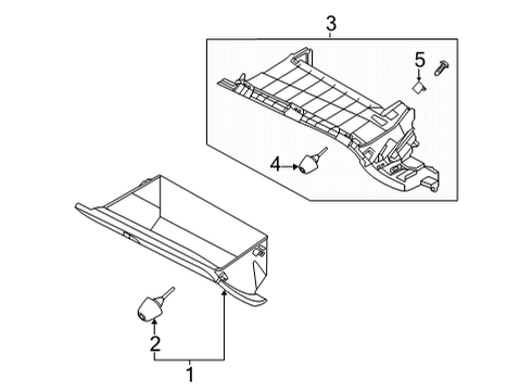 2022 Hyundai Elantra Glove Box Panel Assembly-Lower Crash Pad, RH Diagram for 84540-AA000-NNB