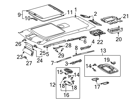 2004 Toyota Tundra Interior Trim - Cab Dome Lamp Lens Diagram for 81241-0C040