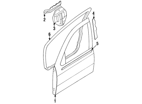 1998 Nissan 200SX Door & Components Moulding Assy-Front Door Outside, RH Diagram for 80820-8B800