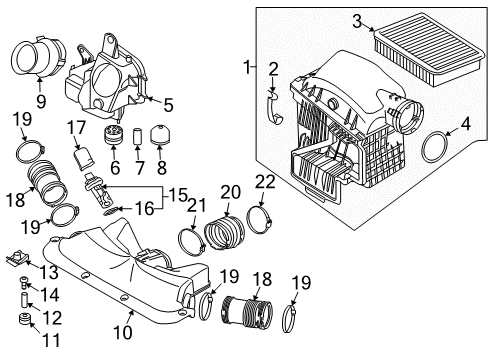 2007 BMW 750i Powertrain Control Outside-Air Tray Right Diagram for 13717571984