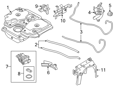 2009 BMW 335d Diesel Aftertreatment System Metal Bracket Diagram for 16197204751