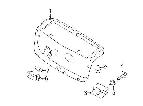 2014 Hyundai Sonata Bulbs Trim Trunk Lid Diagram for 81752-3Q000-RY