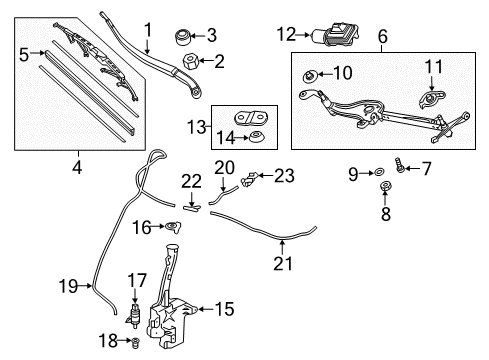 2018 Honda Odyssey Wiper & Washer Components Nozzle Assembly, Front Windshield Washer Diagram for 76810-THR-A01
