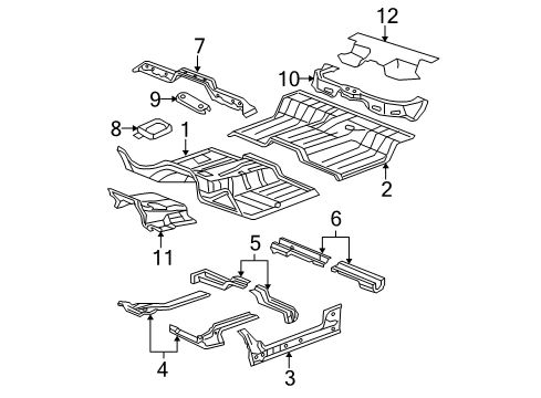 2007 Dodge Ram 1500 Cab - Floor SILENCER-Floor Pan Front Tunnel Diagram for 68197754AC