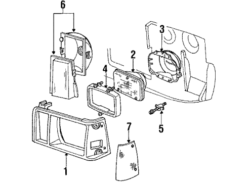 1984 Plymouth Reliant Front Lamps Socket-PARK/TURN Lamp Diagram for 3843432