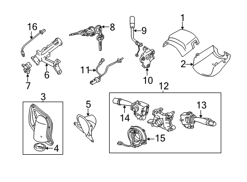 2006 Toyota Tundra Shroud, Switches & Levers Combo Switch Diagram for 84310-0C210