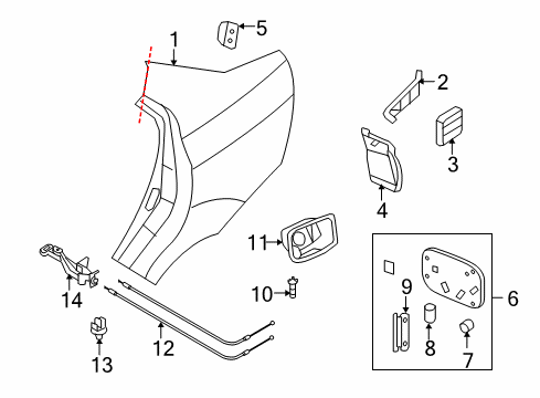 2010 Chevrolet Aveo Fuel Door Hinge Diagram for 96648218