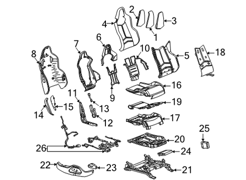 2020 Chevrolet Corvette Passenger Seat Components Headrest Cover Diagram for 84701951