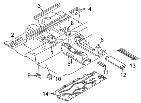 2022 BMW 228i xDrive Gran Coupe Floor LEFT REAR SEAT CONSOLE Diagram for 41007445735