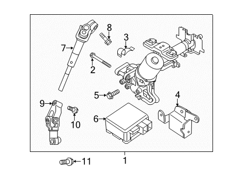 2018 Nissan Versa Note Steering Column & Wheel, Steering Gear & Linkage Bolt Diagram for 48935-1HJ1A