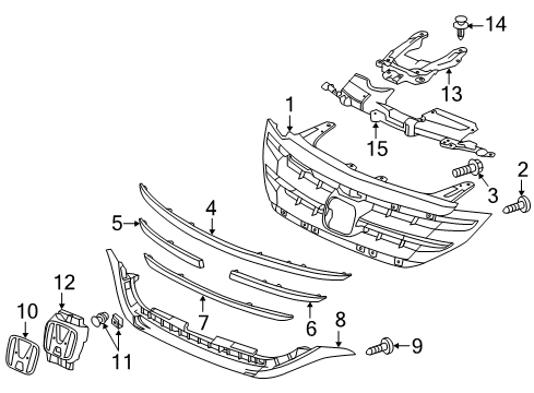 2013 Honda CR-V Grille & Components Screw, Tapping (4X10) (Po) Diagram for 90111-SJK-000