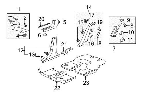 2009 Saturn Aura Interior Trim - Pillars, Rocker & Floor Molding Asm-Windshield Side Upper Garnish *Light Ttnum Diagram for 25993061